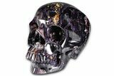 Realistic, Purple Banded Fluorite Skull #378695-2